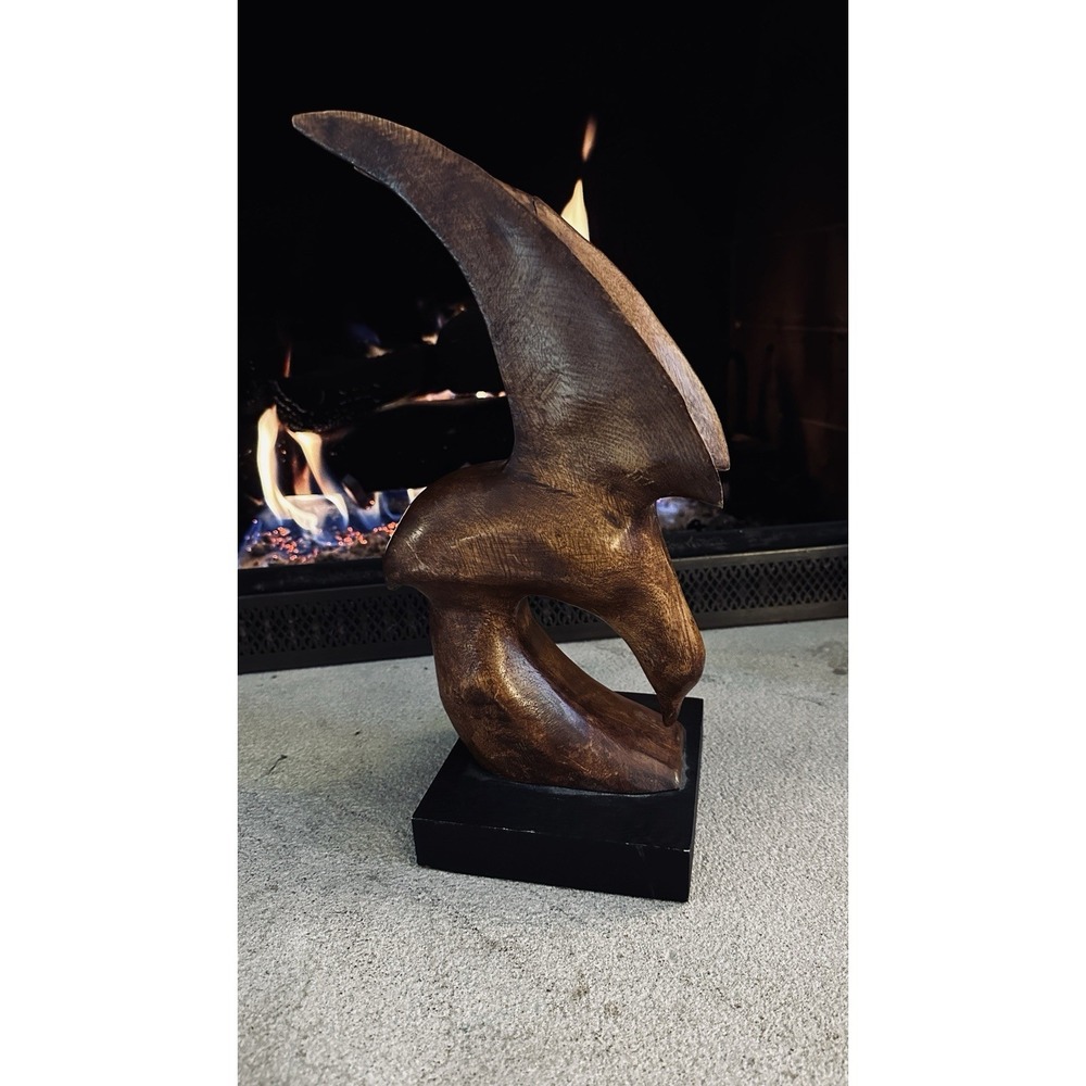 Abstract Seabird Wooden Sculpture Coastal Beach House‎ Decor Modern Wood Art